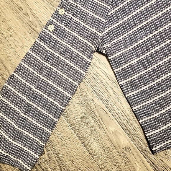 William Rast Waffle Knit Horizontal Striped Top w a Slight Bell Sleeve | Size Lg - Picture 5 of 10